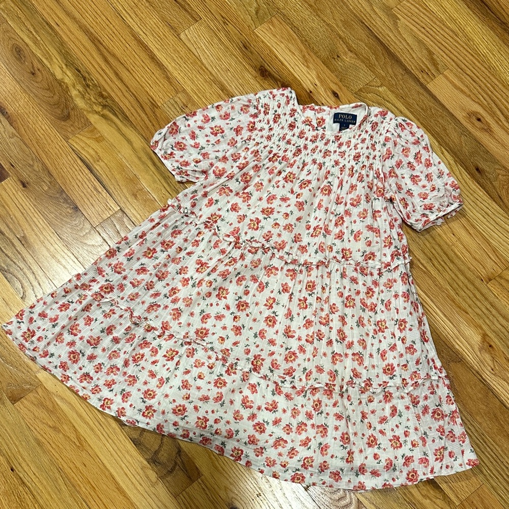 Ralph Lauren Kids Dress in White and Red Floral